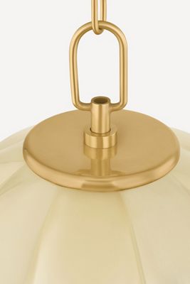 Bernadine Scalloped Etched Glass Pendant