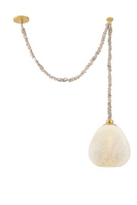 Remi Scrunchie Covered Glass Globe Pendant