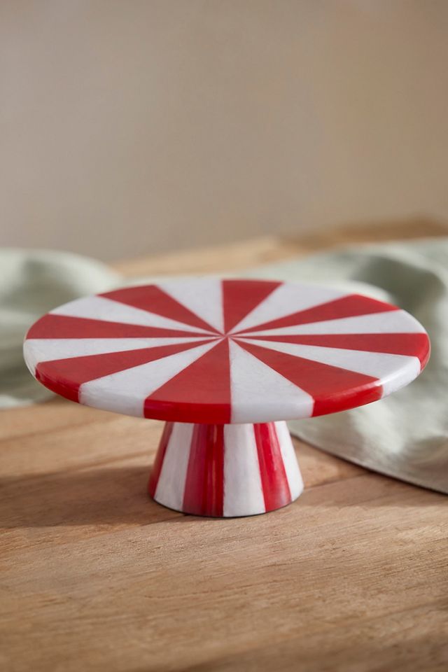Terrain Candy Stripe Resin Cake Stand, Red #1