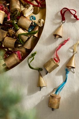 Brass Bell Ornaments, Set of 50