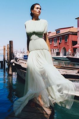 De La Vali Nymera Drop-Waist Maxi Dress