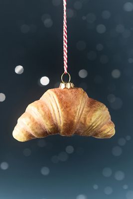 Croissant Glass Ornament