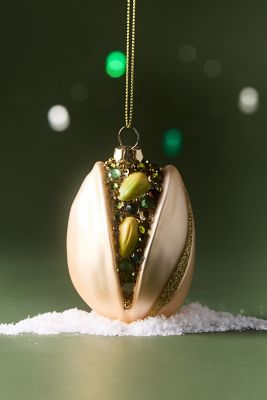 Jeweled Pistachio Glass Ornament