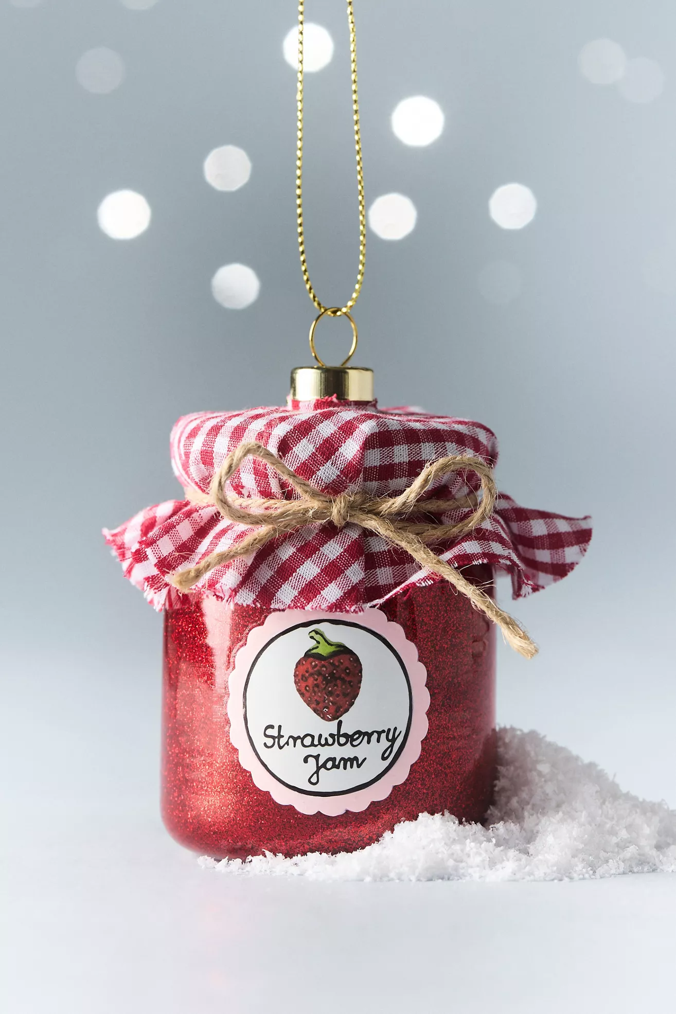 Strawberry Jam Jar Glass Ornament