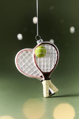 Tennis Racket Glass Ornament
