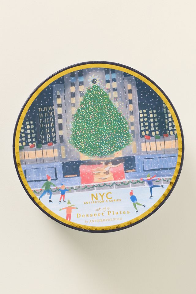 Holiday in the City New York Stoneware Dessert Plates, Set of 6 #2