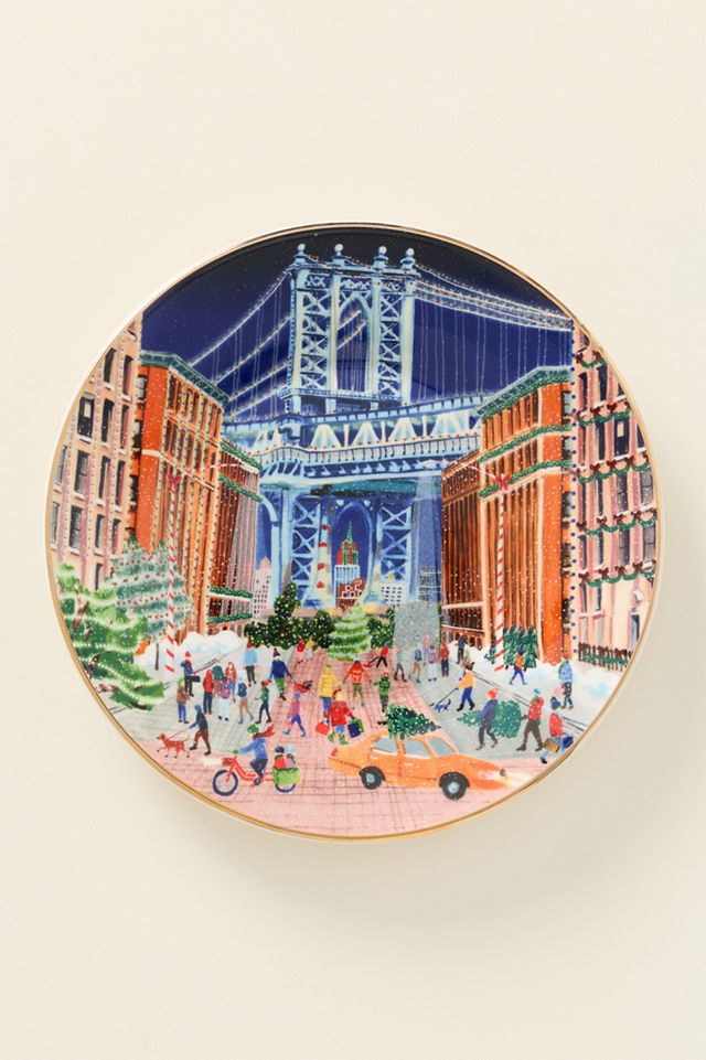 Holiday in the City New York Stoneware Dessert Plates, Set of 6 #4