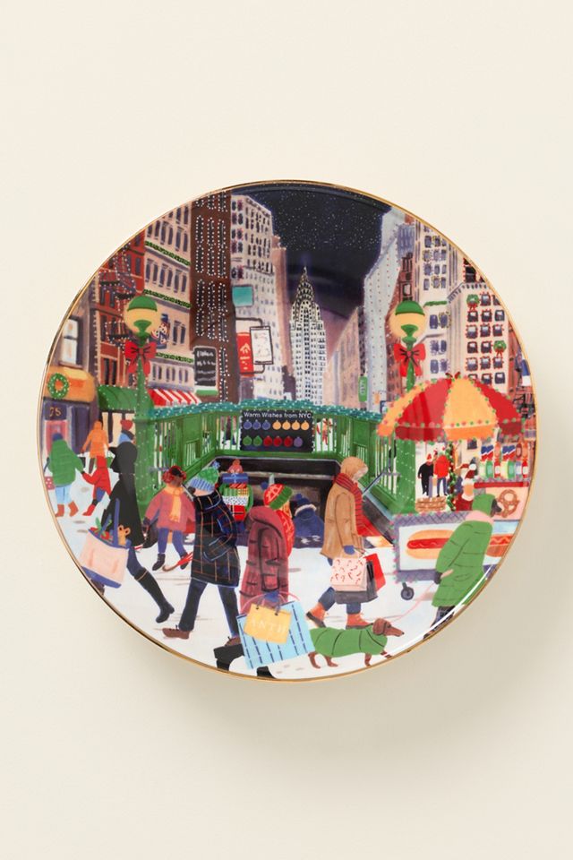Holiday in the City New York Stoneware Dessert Plates, Set of 6 #7