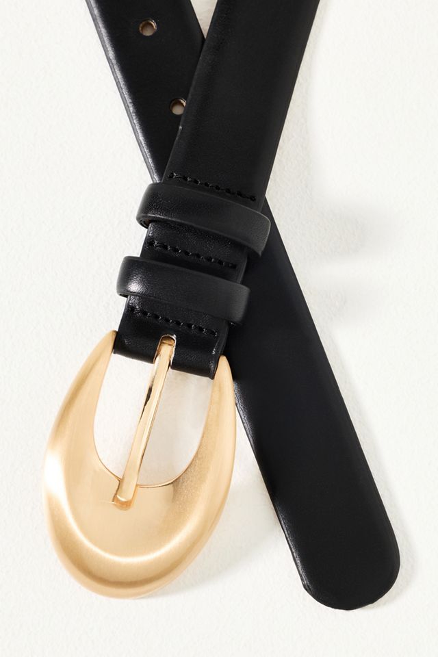 Rounded Buckle Leather Belt #1