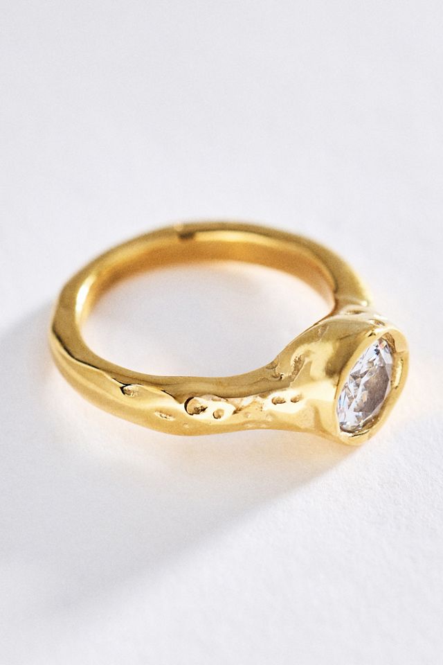 By Anthropologie Organic Bezel Cocktail Ring #1