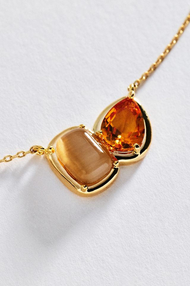 By Anthropologie Delicate Mixed Stone Necklace #1