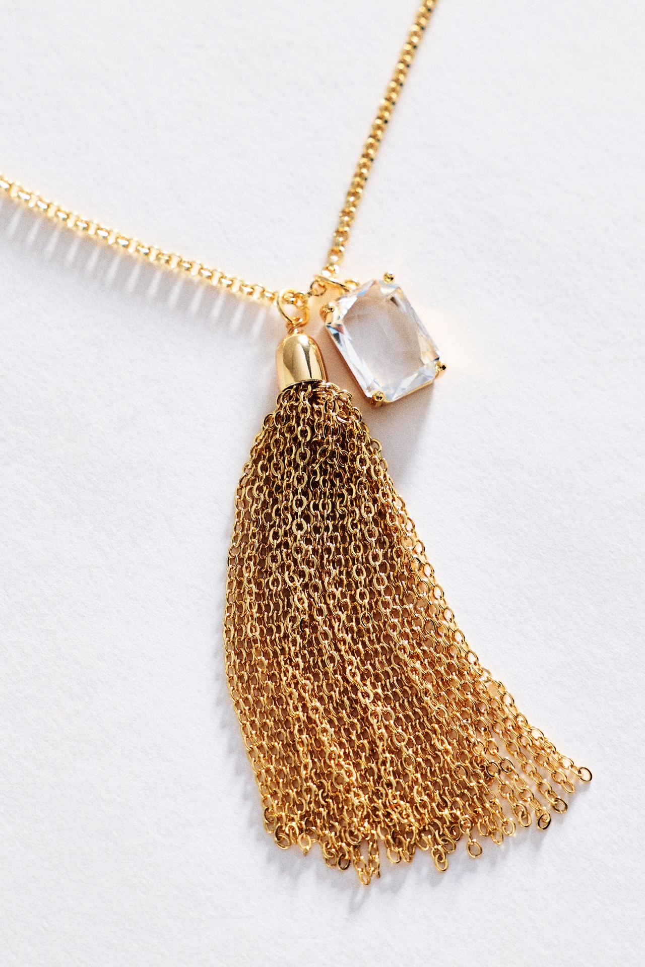 By Anthropologie Fringed Crystal Pendant Necklace
