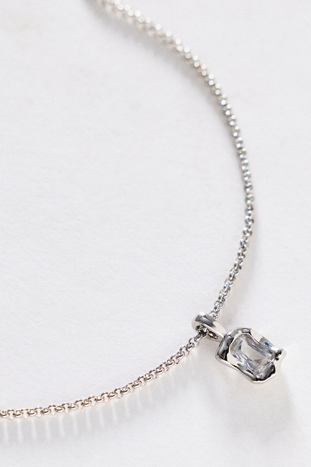 By Anthropologie Bezel Crystal Pendant Necklace #1