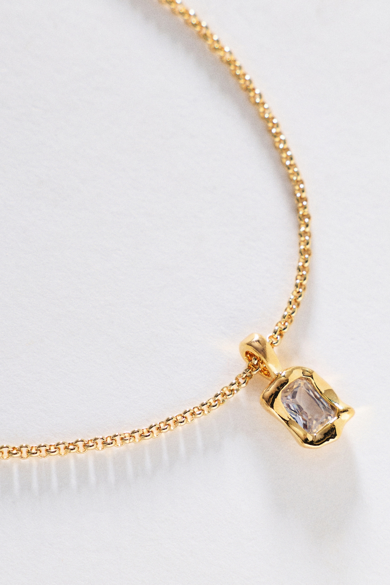 By Anthropologie Bezel Crystal Pendant Necklace