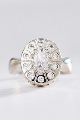 By Anthropologie Crystal Cocktail Signet Ring