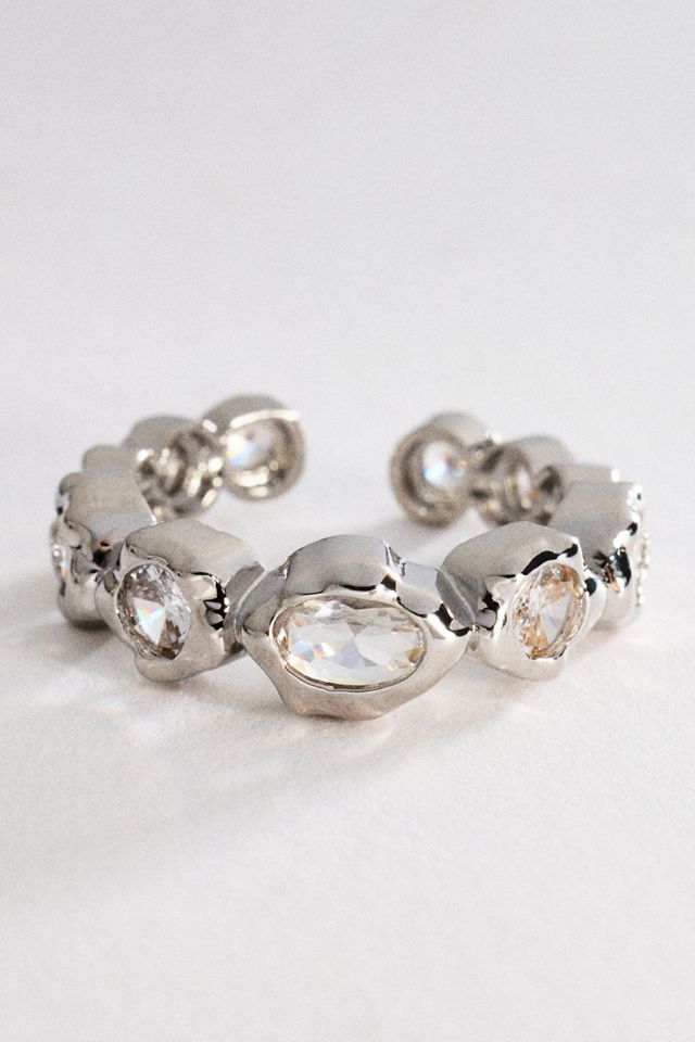 By Anthropologie Crystal Bezel Ring #1