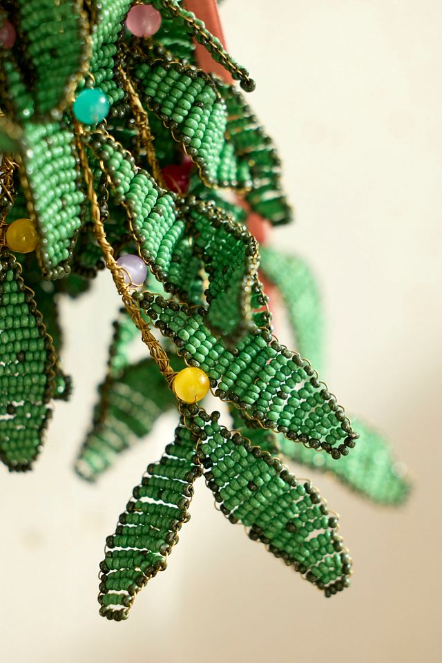 Beaded Leaves Ornament #1