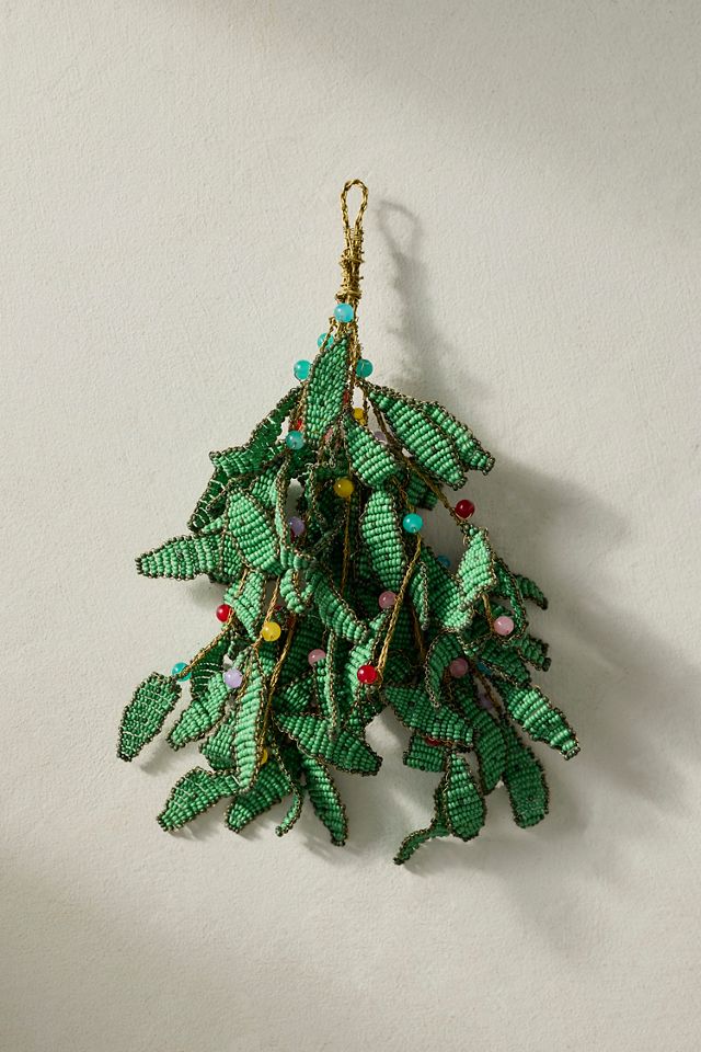 Beaded Leaves Ornament #2