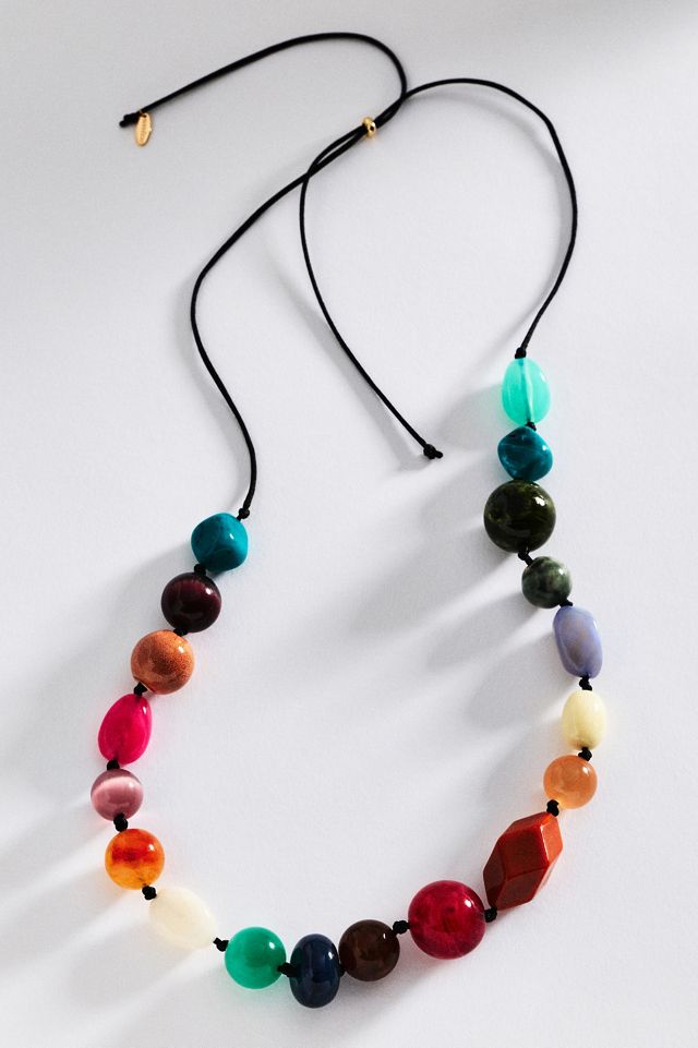 By Anthropologie Beaded Cord Necklace #1