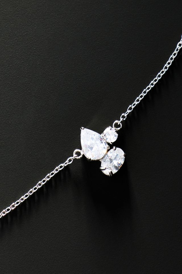 By Anthropologie Demi-Fine Clustered Crystal Necklace #1
