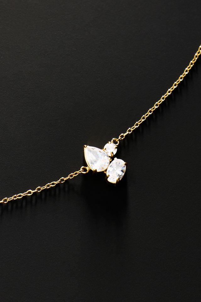 By Anthropologie Demi-Fine Clustered Crystal Necklace #2