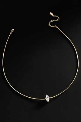 By Anthropologie Demi-fine Delicate Marquise Pendant Necklace In Gold