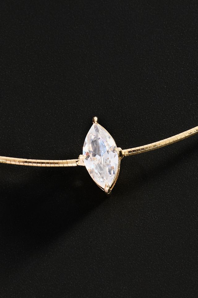 By Anthropologie Demi-Fine Delicate Marquise Pendant Necklace #3