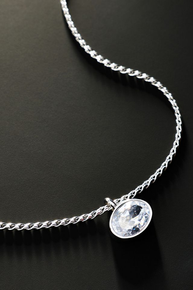 By Anthropologie Demi-Fine Crystal Bezel Necklace #1