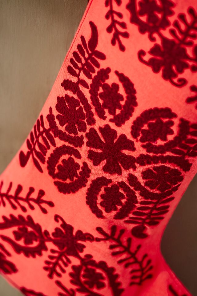 Crewel Stitch Cotton Stocking #1