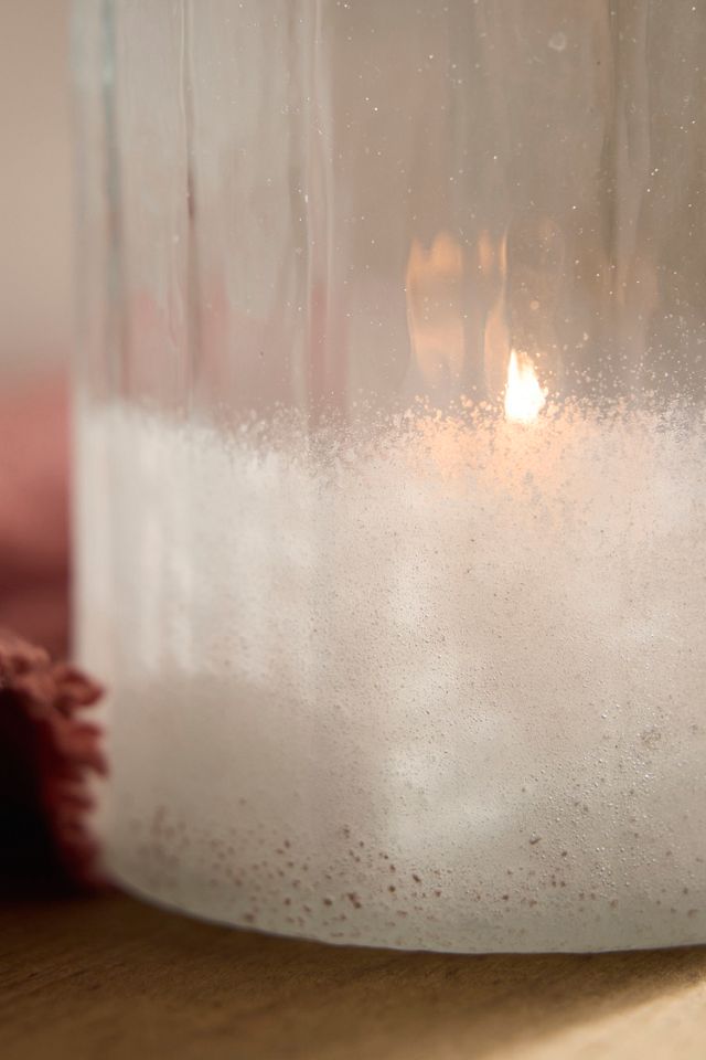 Frosty Faceted Glass Hurricane #2