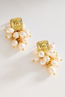 Luv AJ The Seychelles Pearl Statement Stud Earrings