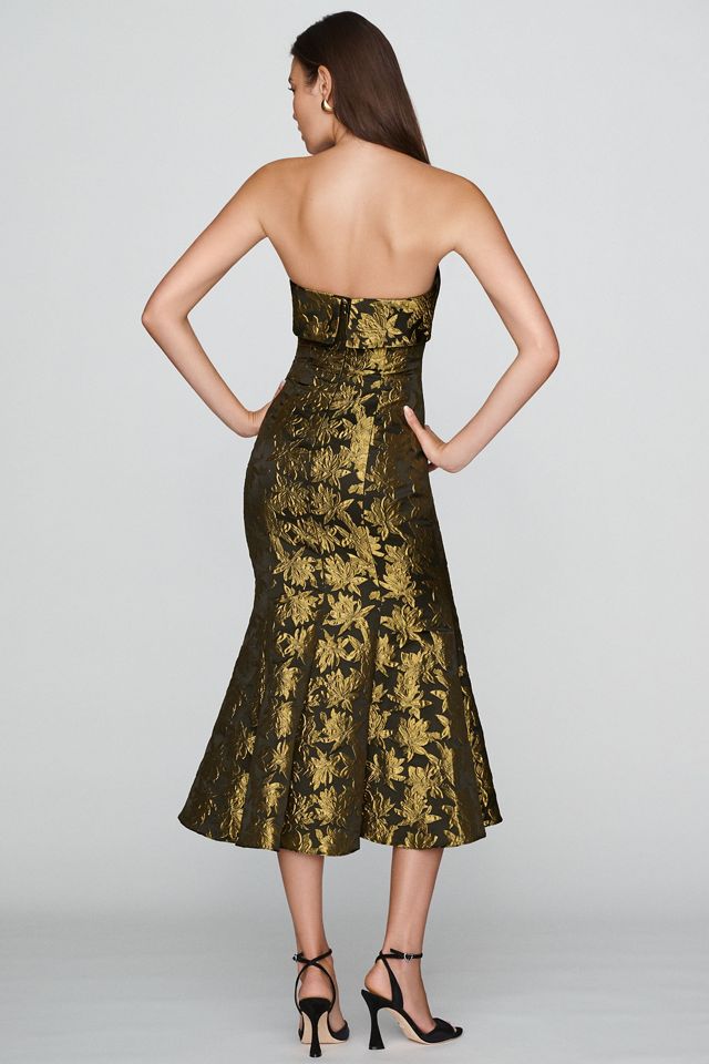 Mac Duggal Strapless Brocade Mermaid Midi Gown #1