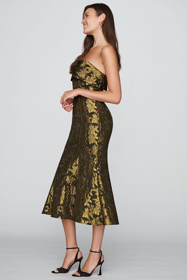 Mac Duggal Strapless Brocade Mermaid Midi Gown #3
