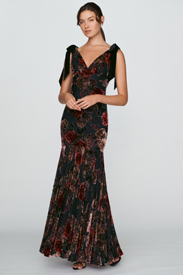 Mac Duggal Velvet Mermaid Maxi Dress