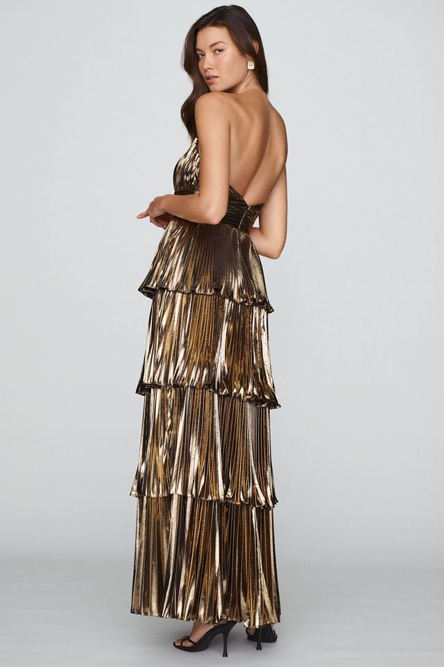 Mac Duggal Strapless Tiered Maxi Gown #1