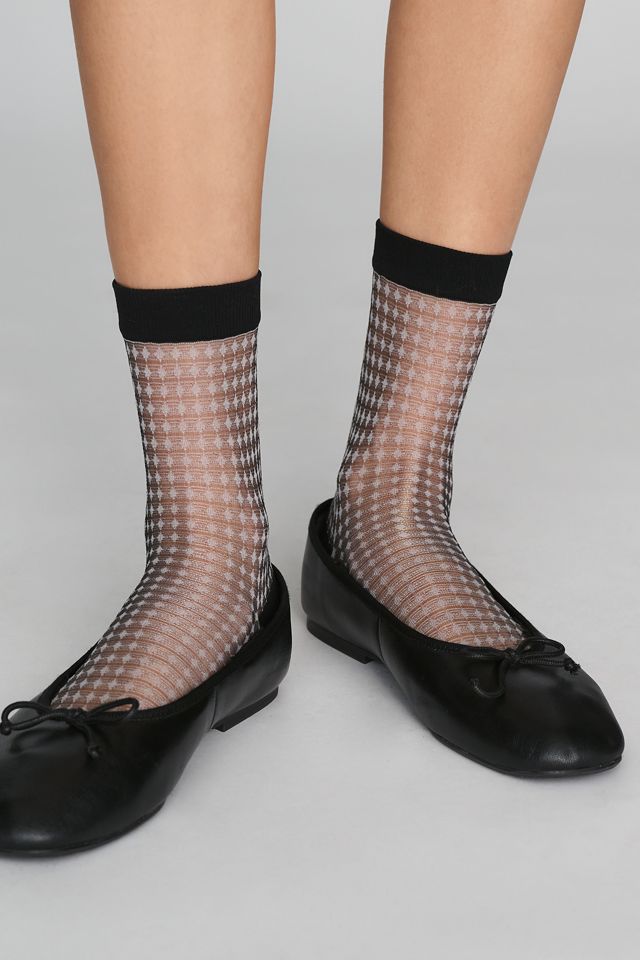 By Anthropologie Textured Sheer Crew Socks #2