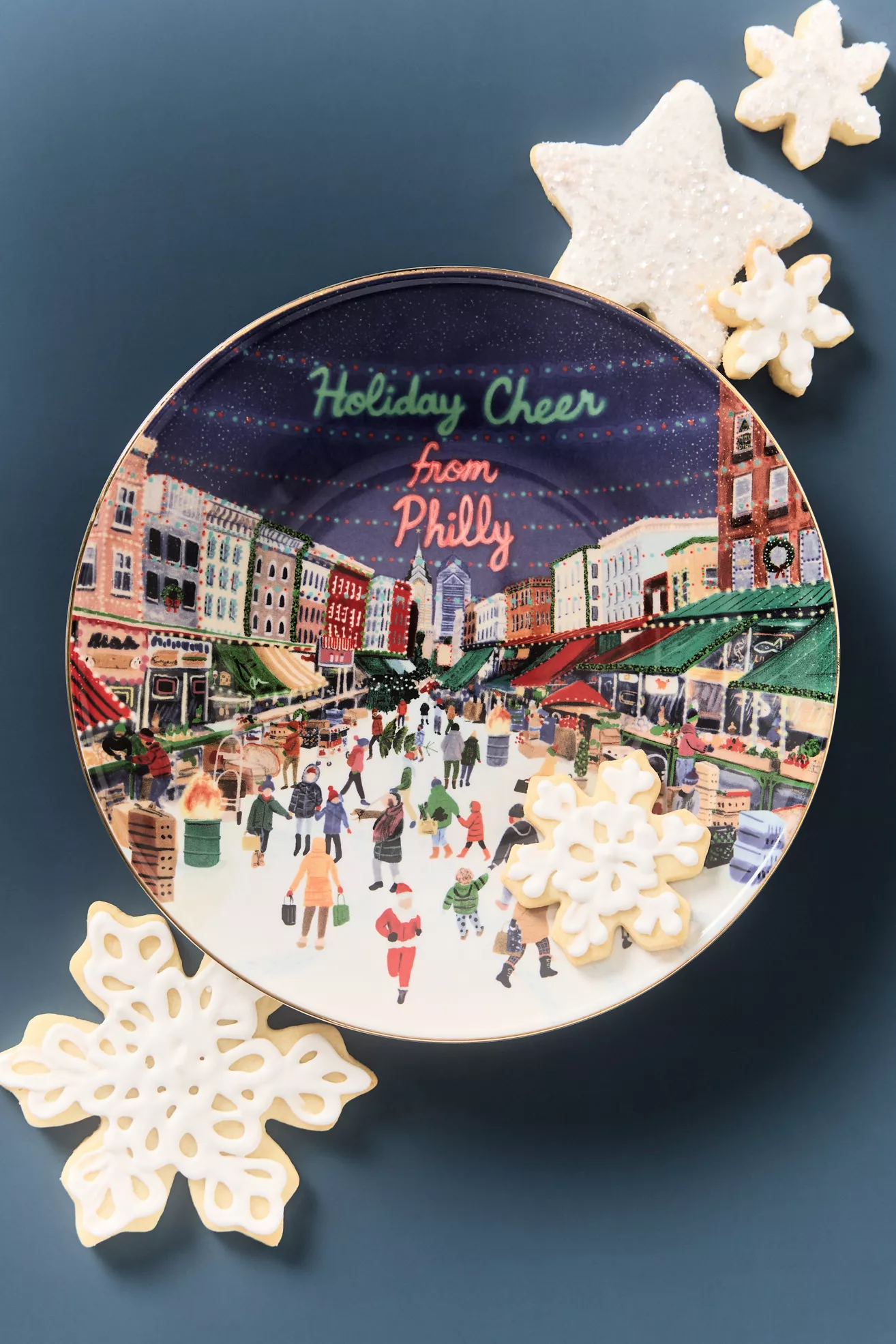 Holiday in the City Stoneware Dessert Plate