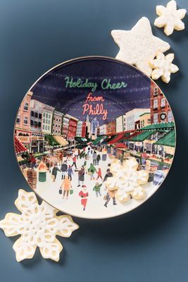 Holiday in the City Stoneware Dessert Plate