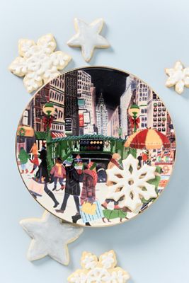 Holiday in the City Stoneware Dessert Plate
