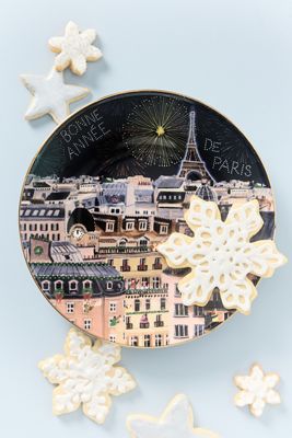 Holiday in the City Stoneware Dessert Plate