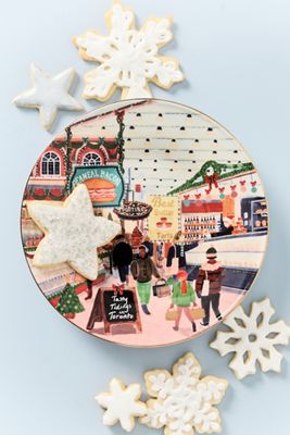Holiday in the City Stoneware Dessert Plate