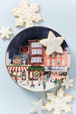 Holiday in the City Stoneware Dessert Plate