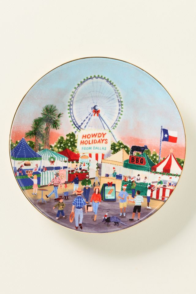 Holiday in the City Stoneware Dessert Plate #2