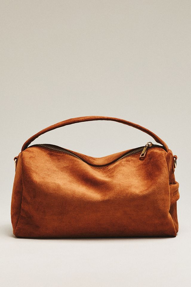 By Anthropologie Mini Faux Suede Bowler Bag #1