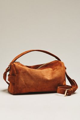 By Anthropologie Mini Faux Suede Bowler Bag