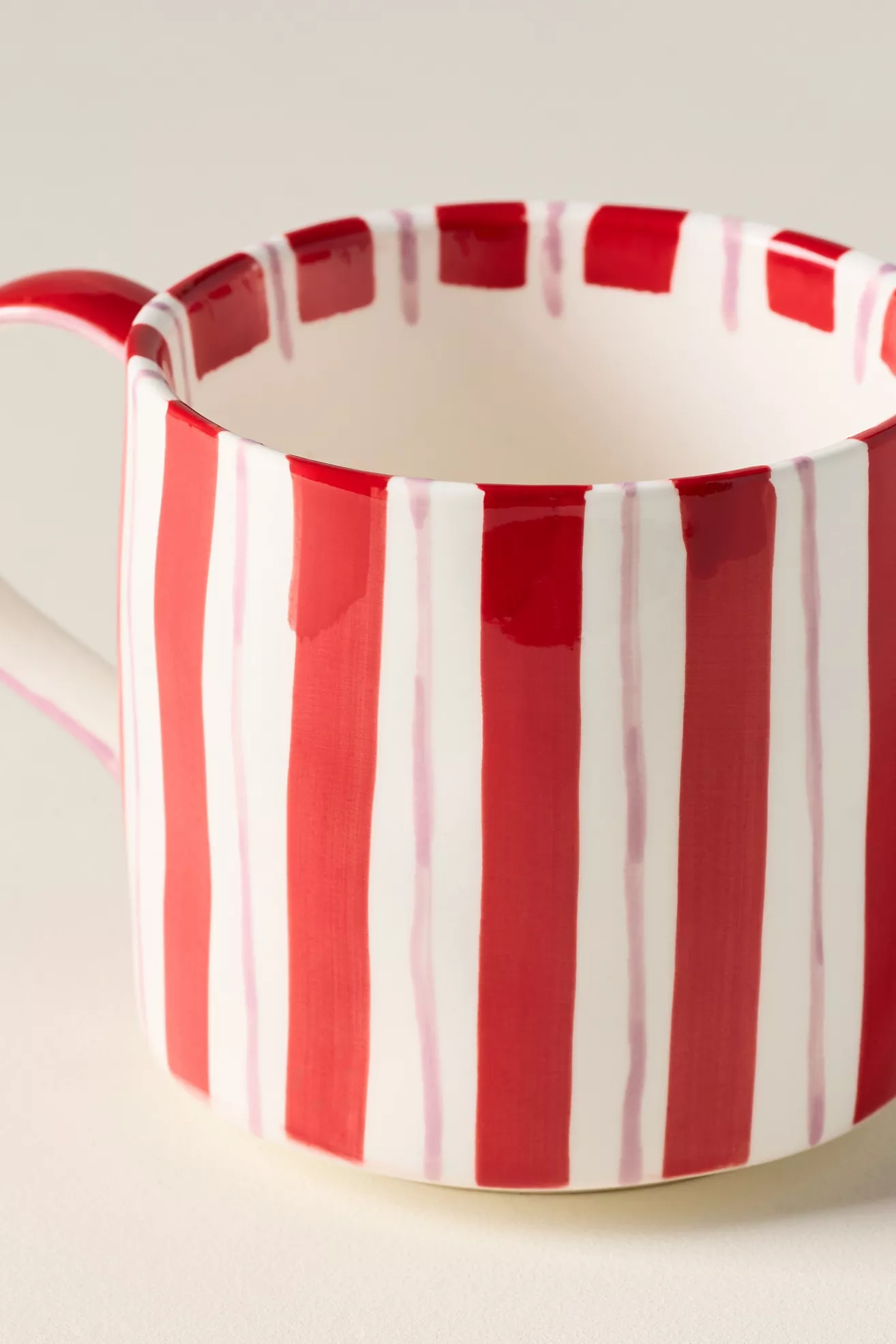 Striped Stoneware Monogram Mug - thumbnail 3