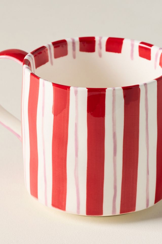 Striped Stoneware Monogram Mug #2