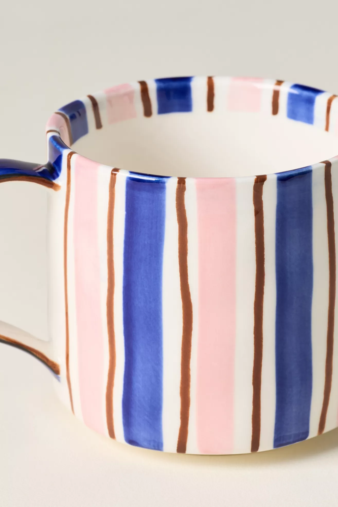 Striped Stoneware Monogram Mug - thumbnail 6