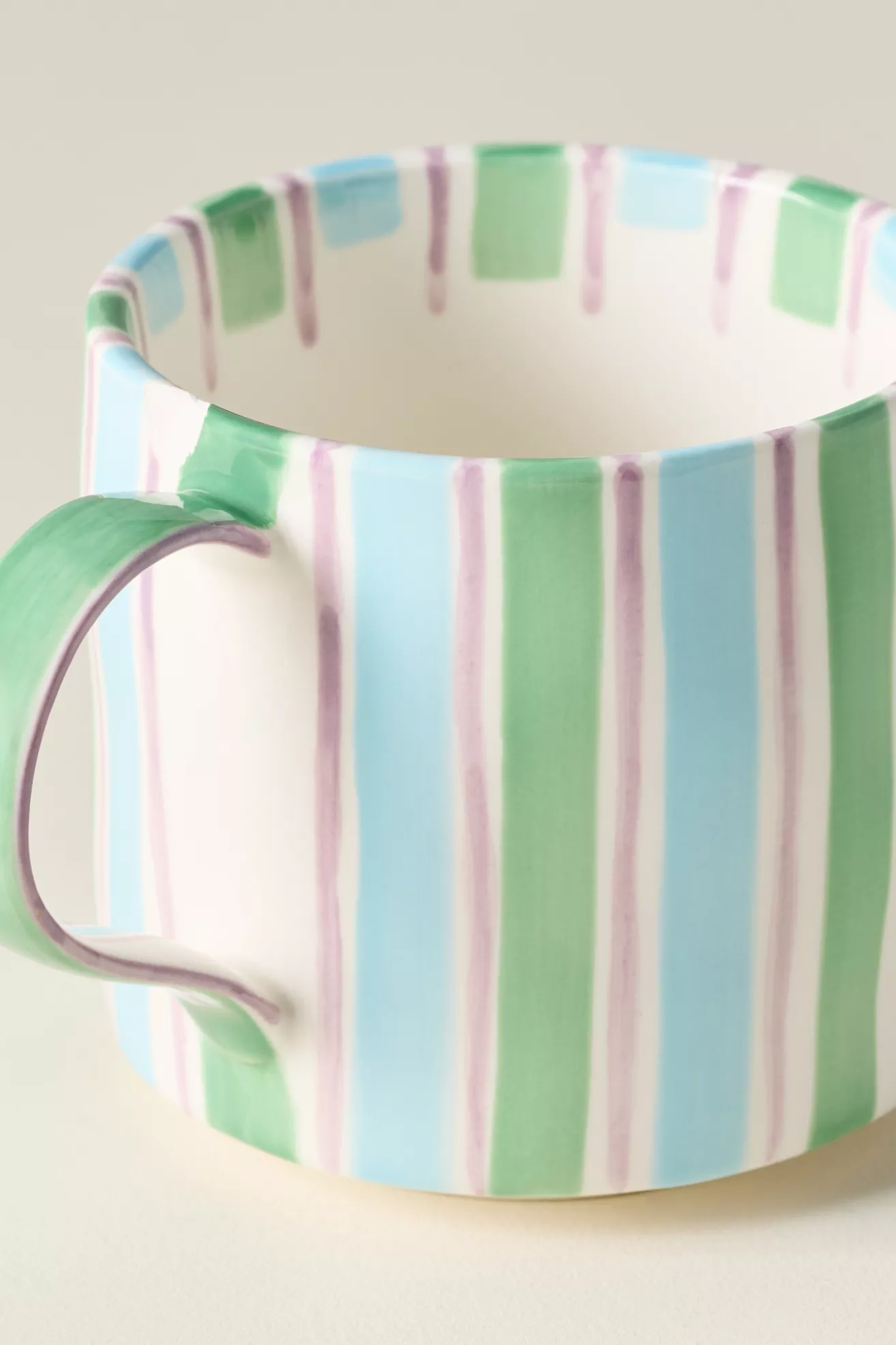 Striped Stoneware Monogram Mug - thumbnail 9