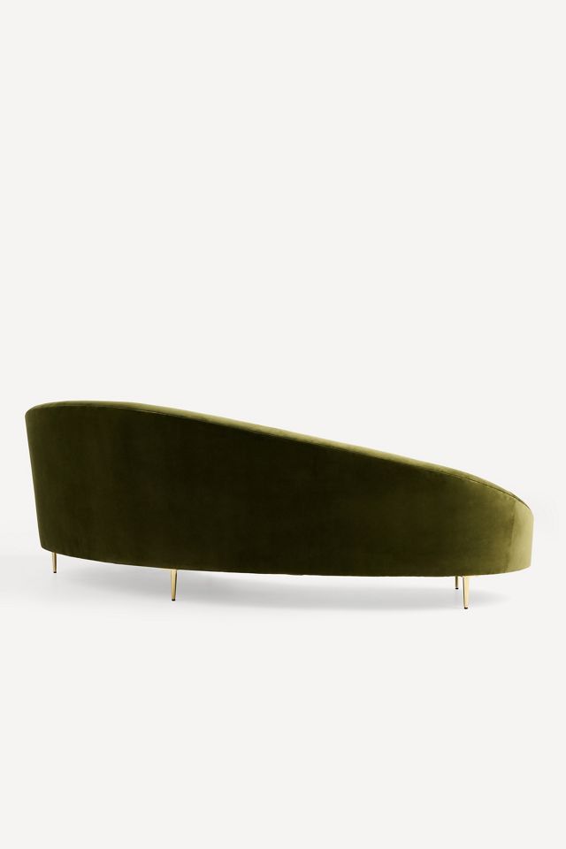 Asymmetrical Serpentine Velvet Sofa #2